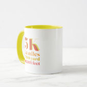 5K Race Distance Running Foto Gelb Rot Tasse (Vorderseite Links)