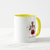 5K Race Distance Running Foto Gelb Rot Tasse (VorderseiteRechts)
