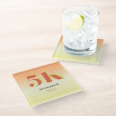 5k Race Running Celebration Bold Yellow Red Text Glasuntersetzer (Schrägansicht)