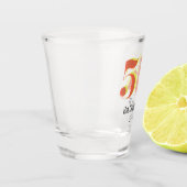 5k Race Running Celebration Bold Yellow Red Text Schnapsglas (Links)