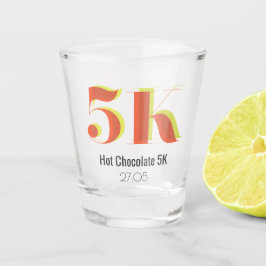 5k Race Running Celebration Bold Yellow Red Text Schnapsglas