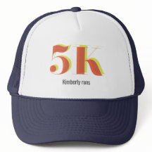 5k Race Running Celebration Bold Yellow Red Text