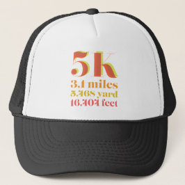 5K Race Running Distance Fett Text Truckerkappe