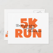 5K Run Orange Postkarte (Vorne/Hinten)