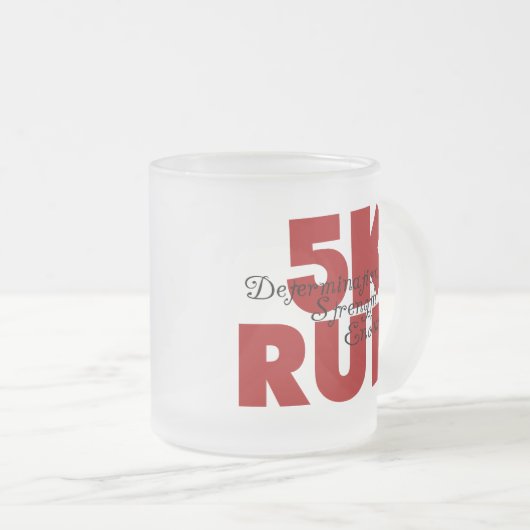 5K Run Red Mattglastasse (VorderseiteRechts)