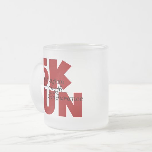 5K Run Red Mattglastasse (Vorderseite Links)