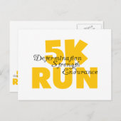 5K Run Yellow Postkarte (Vorne/Hinten)