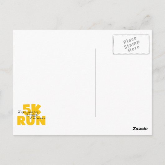 5K Run Yellow Postkarte (Rückseite)