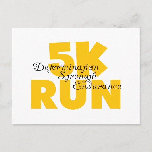 5K Run Yellow Postkarte (Vorderseite)