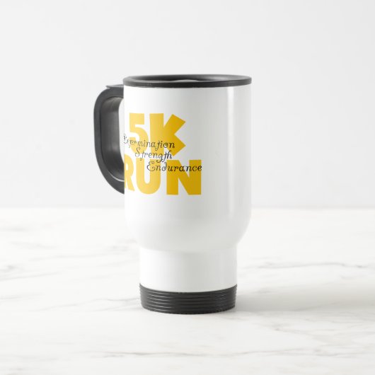 5K Run Yellow Reisebecher (Vorderseite Links)