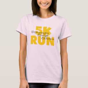 5K Run Yellow Running Athletics Sports T-Shirt