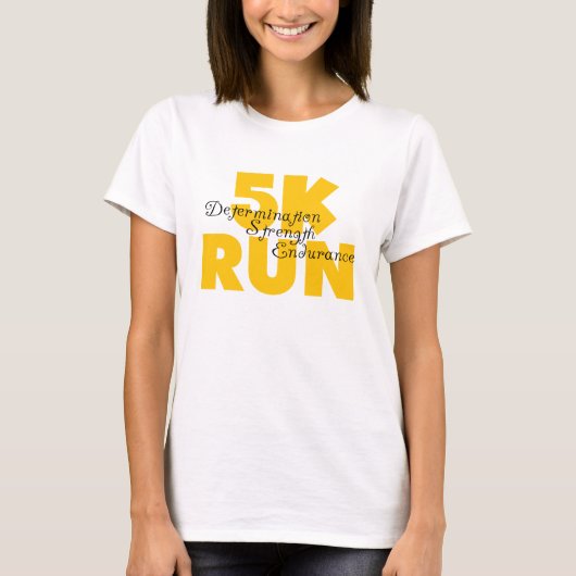 5K Run Yellow Running Athletics Sports T-Shirt (Vorderseite)