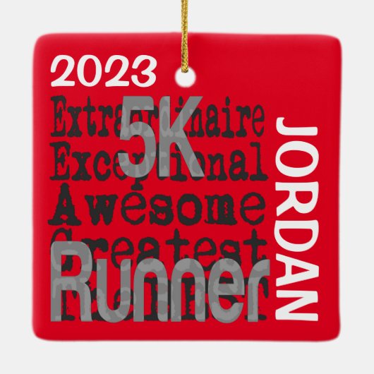 5K Runner Extraordinaire CUSTOM Keramikornament (Rückseite)
