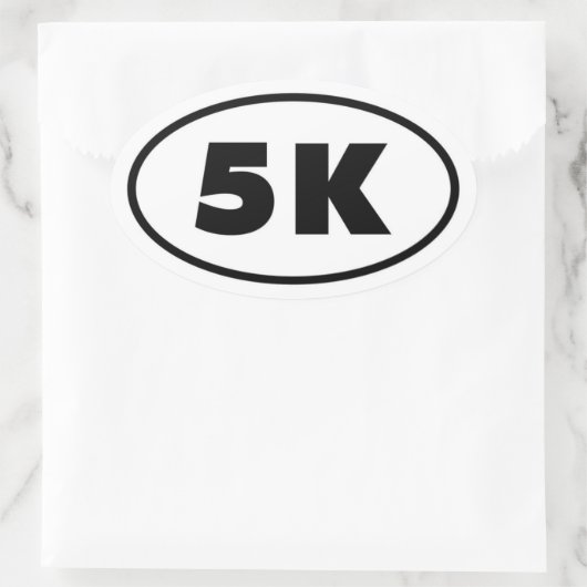 5K Runner Oval Ovaler Aufkleber (Tasche)