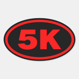 5K Runner Red & Black Oval Ovaler Aufkleber