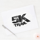 5K Trail läuft Oval Decal Schwarz auf Weiß Ovaler Aufkleber (Umschlag)