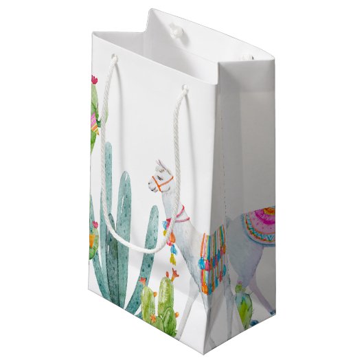 5lx3wx8.5h Kleine Geschenktasche Boho Llama Bohemi Kleine Geschenktüte (Vorderseite Schrägansicht)