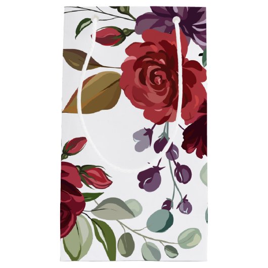 5lx3wx8.5h Kleine Geschenktasche Weiße Rosen Gold  Kleine Geschenktüte (Vorderseite)