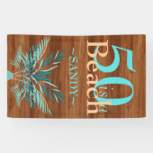 5O IST EIN BEACH 50 Beach Küste Birthday Ba Banner (Horizontal)