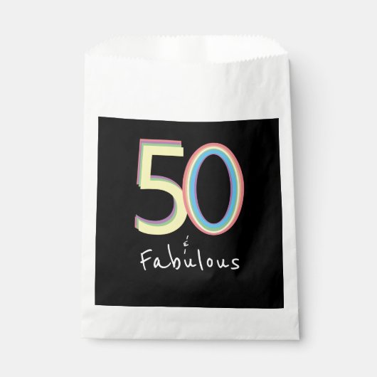 5O und fabelhafte schwarz-gelbe Regenbogen-Chic Ge Geschenktütchen (Vorderseite)