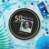 5O und fabelhafte schwarz-gelbe Regenbogen-Chic Ge Pappteller (Party)