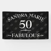 5O und fabelhafte Schwarz und Weiß moderne Geburts Banner (Horizontal)