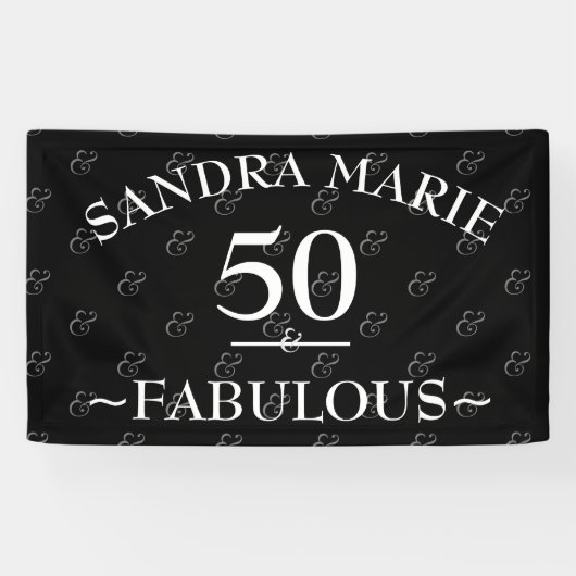 5O und fabelhafte Schwarz und Weiß moderne Geburts Banner (Horizontal)