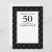 5O und fabelhafte Schwarz und Weiß moderne Geburts Einladung (Rückseite)