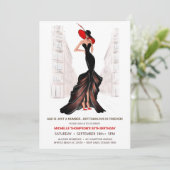 5O UND FABULOUS ELEGANTE CHIC-FRAUEN Geburtstag Einladung (Stehend Vorderseite)