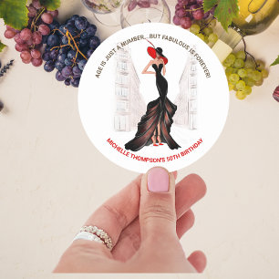 5O UND FABULOUS ELEGANTE CHIC-FRAUEN Geburtstag Runder Aufkleber