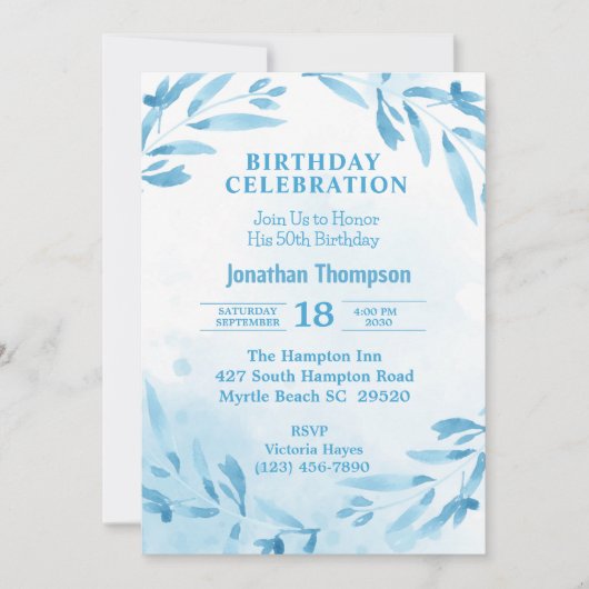 5OTH Birthday Party Celebration Einladung (Vorderseite)