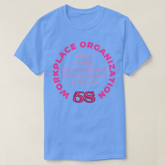 5S Arbeitsplatzorganisation Lean Six Sigma Methodi T-Shirt (Design vorne)