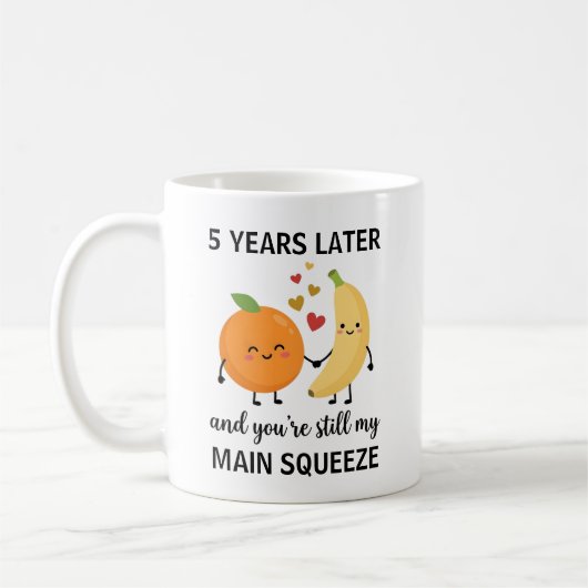 5th Anniversary Coffee Cup Fruit Anniversary Kaffeetasse (Links)