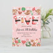 5th Birthday Christmas Party Invitation Einladung (Stehend Vorderseite)