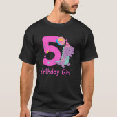 5th Birthday Dinosaur Girl T Rex Matching Family P T-Shirt (Vorderseite)