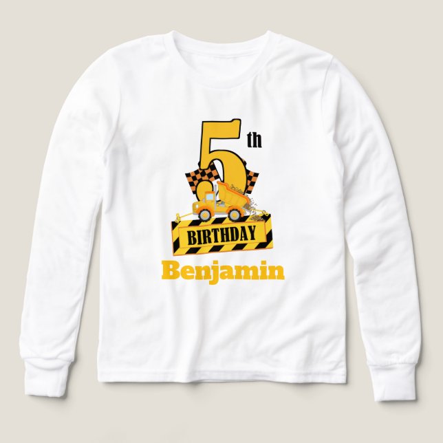 5th Birthday Dump Druck construction theme Party  (Design Vorderseite)