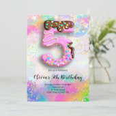 5th Birthday Girls Invitation Einladung (Stehend Vorderseite)