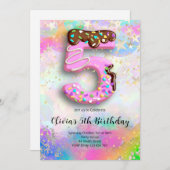 5th Birthday Girls Invitation Einladung (Vorne/Hinten)