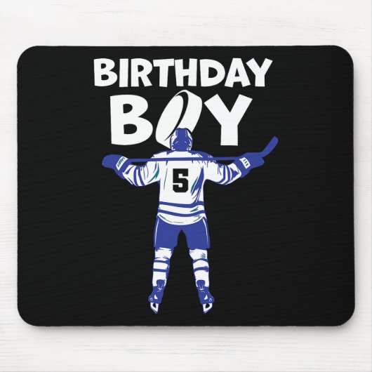 5th Birthday Ice Hockey Boy 5 Year Old Hockey Play Mousepad (Vorne)