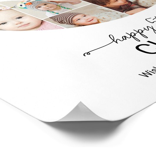 5th Birthday Number 5 Photo Collage Custom Picture Poster (Ecke)