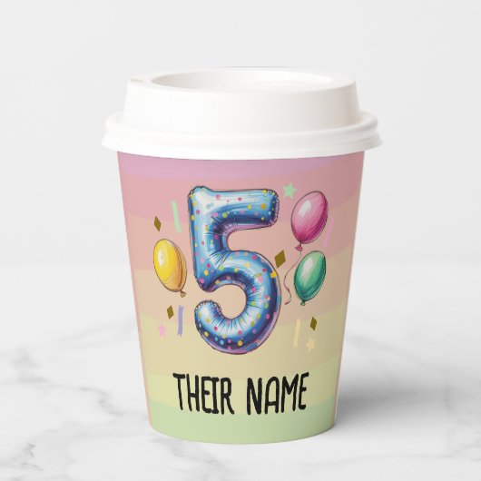 5th birthday party no theme pappbecher (Rückseite)