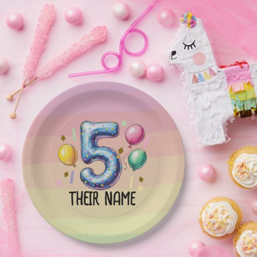 5th birthday party no theme pappteller (Party)