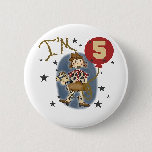 5th Cowgirl Geburtstagsgeschenke und Geschenke Button (Vorderseite)