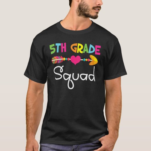 5th Fifth Grade Squad Back To School Teacher Stude T-Shirt (Vorderseite)