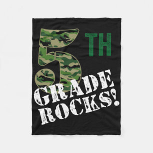 5th Grad Rocks Camo Fifth Grader Back To School C Fleecedecke