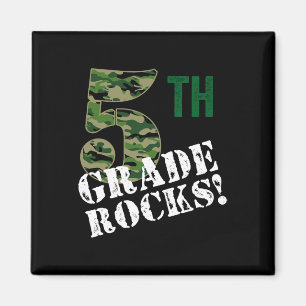 5th Grad Rocks Camo Fifth Grader Back To School C Magnet