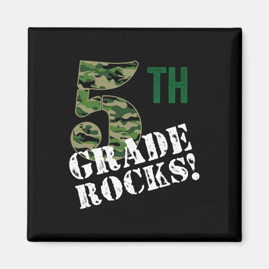 5th Grad Rocks Camo Fifth Grader Back To School C Magnet (Vorne)