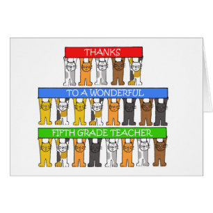 5th Grad Teacher Thanks Cartoon Cats