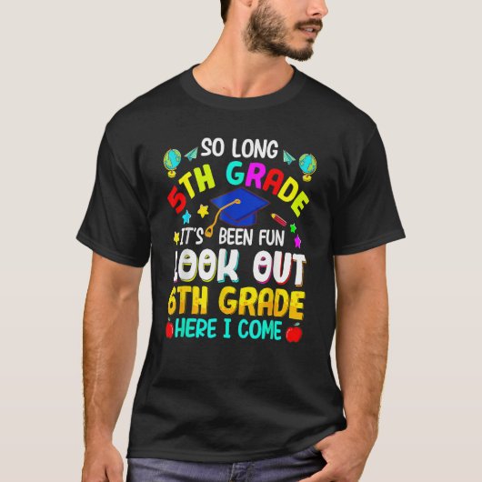 5th Grade 6th Here I Come First Day Back To School T-Shirt (Vorderseite)