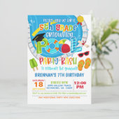 5th Grade Abschluss Pool Party - Junge Einladung (Stehend Vorderseite)